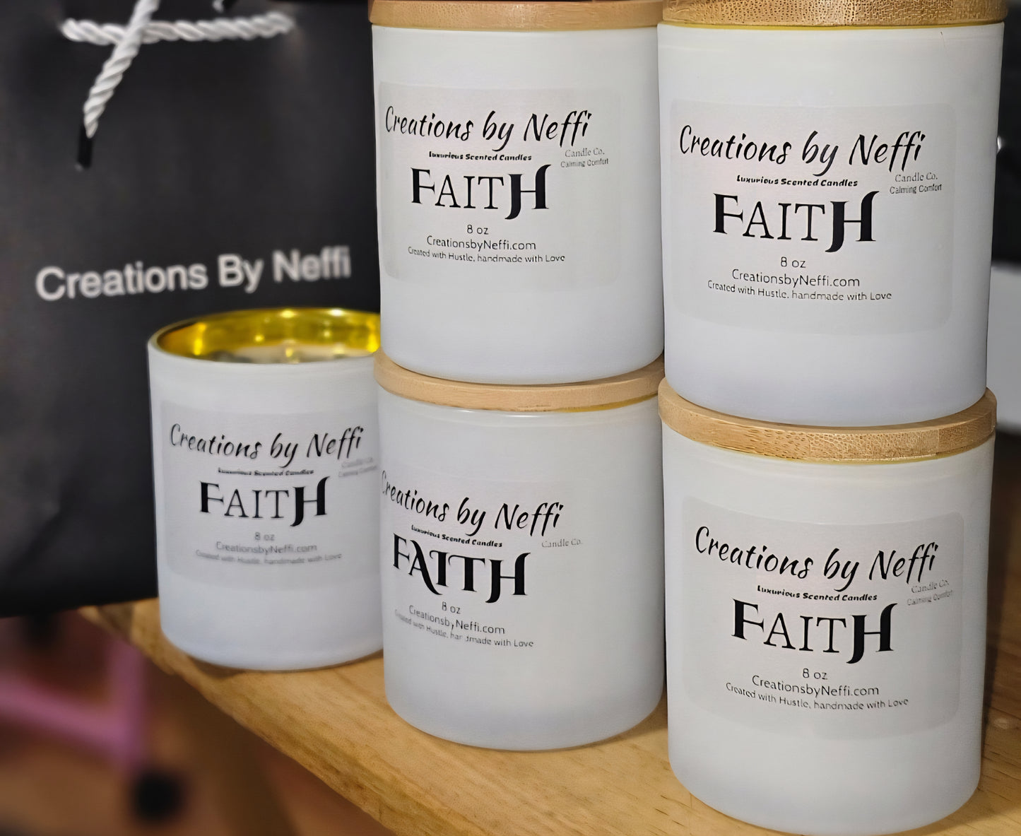 FAITH 8 oz - Palo Santo, patchouli, sage, frankincense, and myrrh