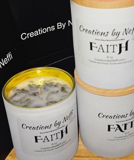 FAITH 8 oz - Palo Santo, patchouli, sage, frankincense, and myrrh